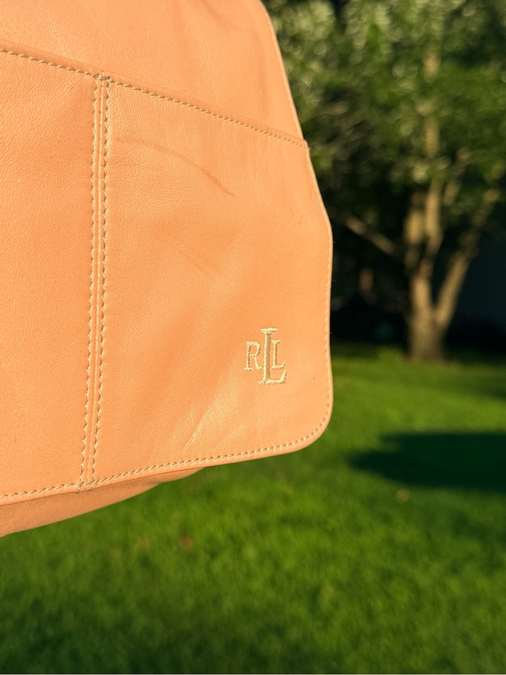 Ralph Lauren Rose Gold Leather Flap Shoulder Bag - Picture 4 of 7